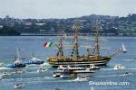 ID 2010 AMERIGO VESPUCCI (1931) - the Italian Navy's cadet training ship, arriving in Auckland, New Zealand to attend the 2002/3 Louis Vuitton/Americas Cup regatta.